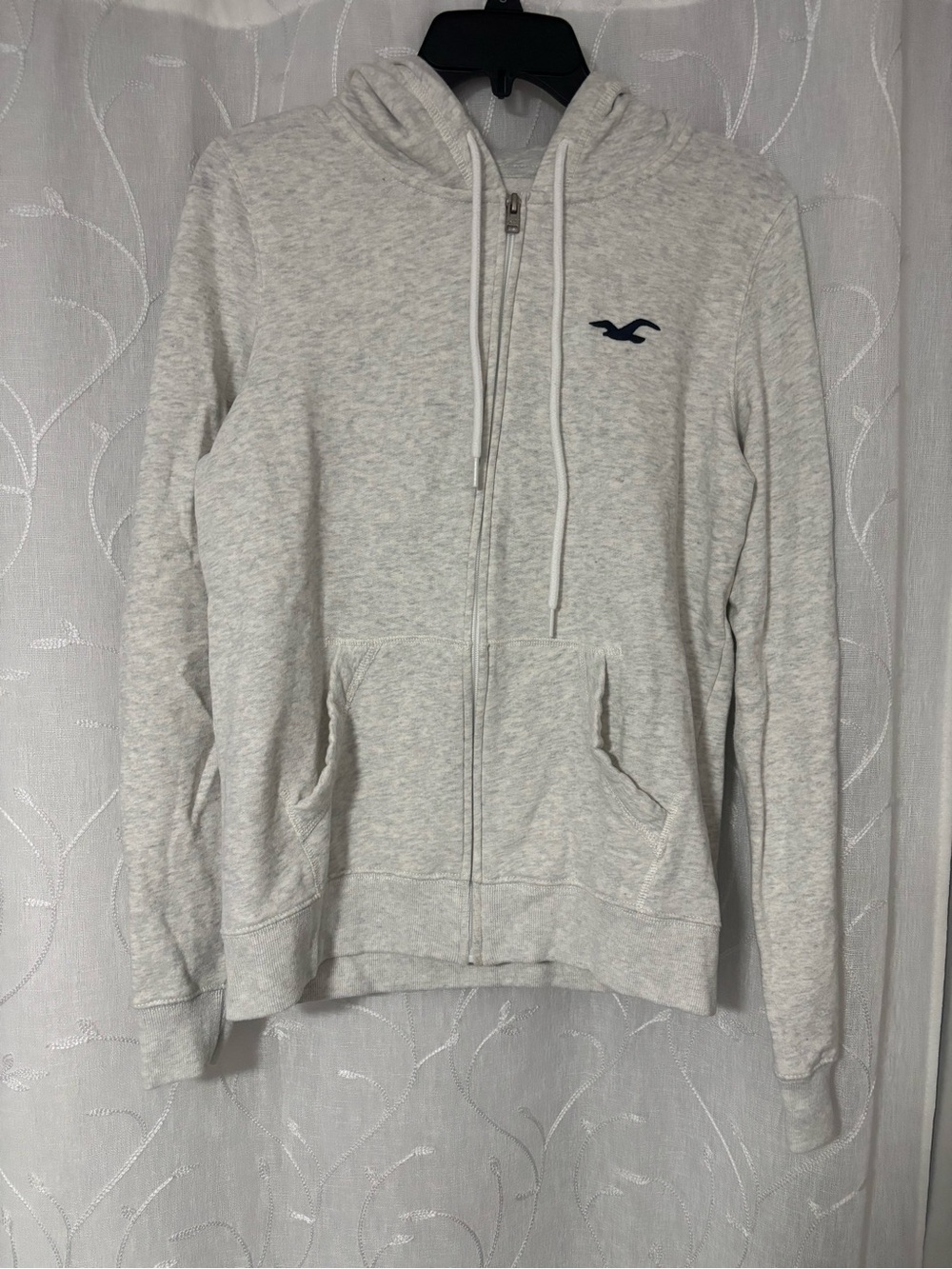 Hollister Heather Gray Full-Zip Hoodie